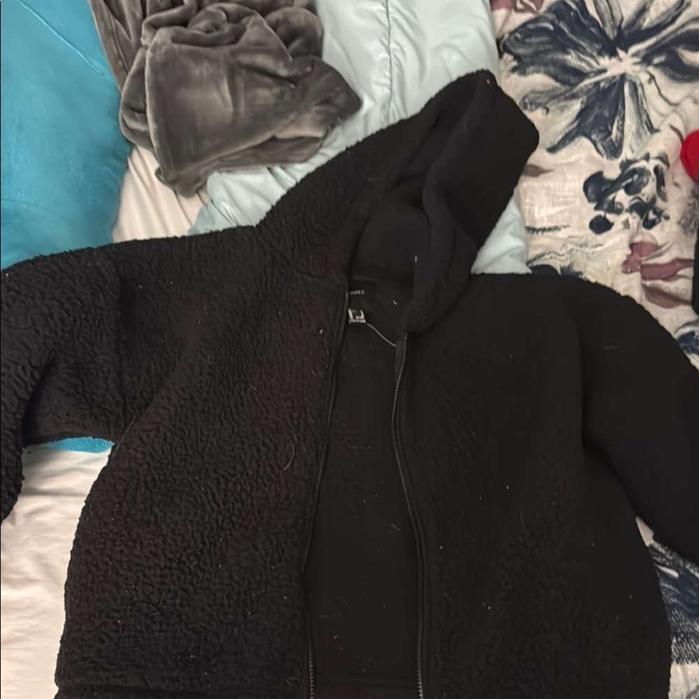 Cozy Black Sherpa Hoodie